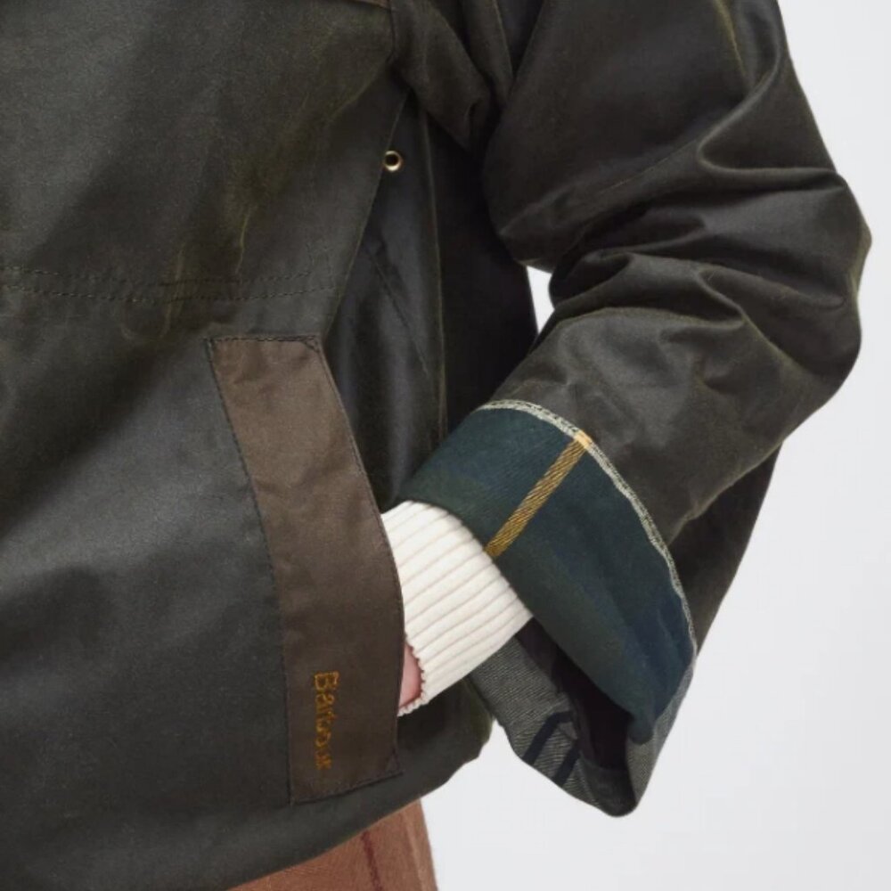 Olive/Beech/Ancient ~ BARBOUR BEAULY Waxed Jacket MSRP$585 British Elegance - Picture 15 of 16
